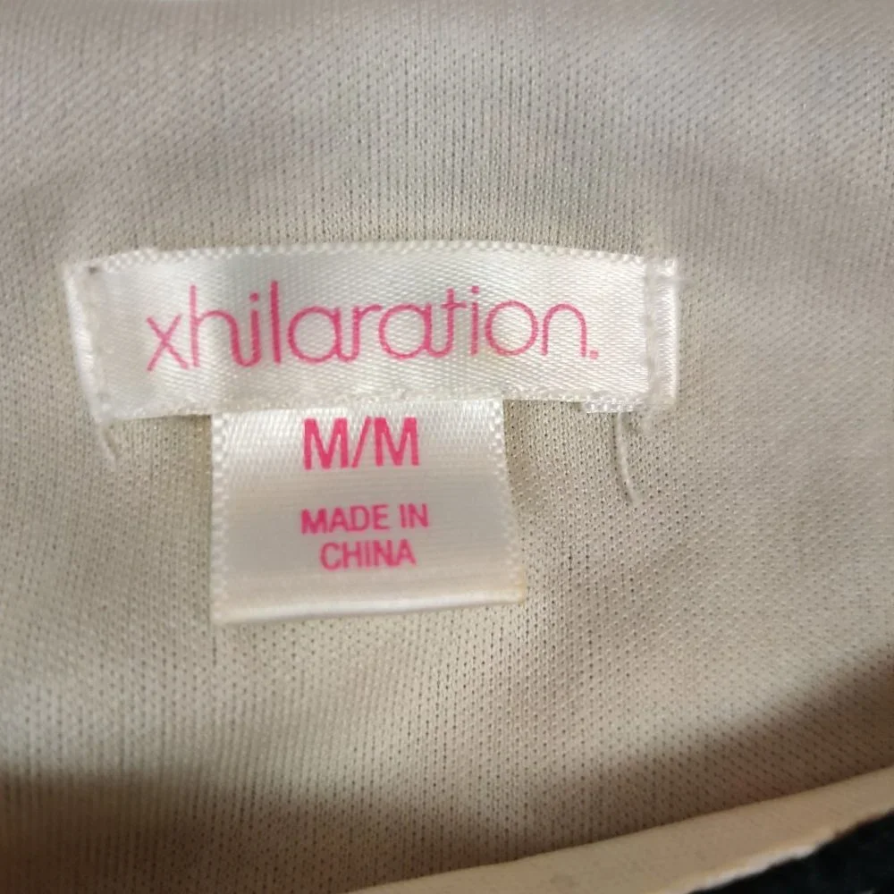 Xhilaration Black Lace Overlay cap sleeve cocktail A-line dress boho short sz M - Picture 3 of 6